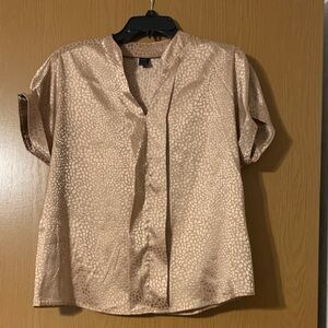 SHEIN Tan Patterned Blouse